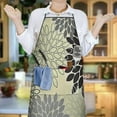 thumbnail image 6 of Gray Floral and Petal Pattern Apron-Garden Aprons for Women with Pockets-Cotton Linen Waterproof Kitchen Cooking Gardening Aprons Adjustable for Kitchen,Cooking,BBQ and Salon 33x27 Inch, 6 of 7