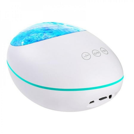 

Greyghost Lucky Stone Ocean Wave Projector 12 LED 8 Colors Changing Remote Control Night Light Projector with Built-in Music Player White