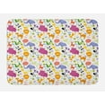 thumbnail image 1 of Cartoon Animal Bath Mat, Love of Nature Theme Children Kids Pattern with Exotic Zoo Comic Characters, Non-Slip Plush Mat Bathroom Kitchen Laundry Room Decor, 29.5 X 17.5 Inches, Multicolor, Ambesonne, 1 of 2