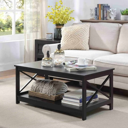 UPC 095285412143 product image for Convenience Concepts Omega End Table with Shelf  Black | upcitemdb.com