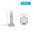 thumbnail image 2 of Uxcell Tornillos de cabeza hexagonal, 1/4" x 1" tornillos de madera de acero inoxidable 304 con rosca parcial, paquete de 5, 2 of 7