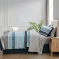 Mainstays Blue Stripe Bed in a Bag, Queen, 8Piece