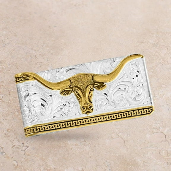 Montana Silversmiths Two Tone Longhorn Money Clip - Accessories Wallet  - Mcl5235