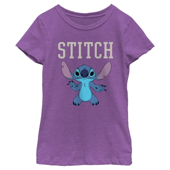 Girl's Lilo & Stitch Standing Alien Graphic Tee Purple Berry X Large
