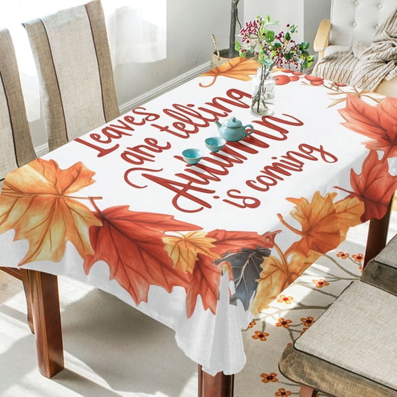 Yayeee Tablecloths for Rectangular Tables 54 x 54 inch Party Table Cover, Leaves Pattern
