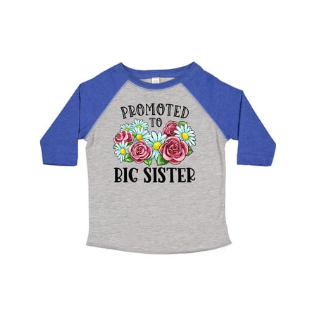 

Inktastic Promoted to Big Sister with Flowers Gift Toddler Toddler Girl T-Shirt