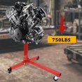 thumbnail image 4 of Pinypikaka Rotating Engine Stand, Rotating Head Adjustable Motor Stand With Arms Caster Wheels, Auto Truck Motor Dolly Mover Jack Red, 4 of 9