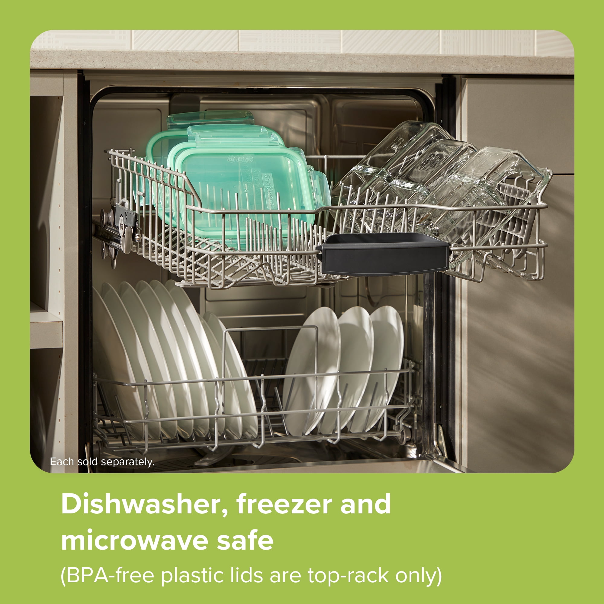 Snapware Meal Box 4-Cup Divided Glass Storage Container with Lid