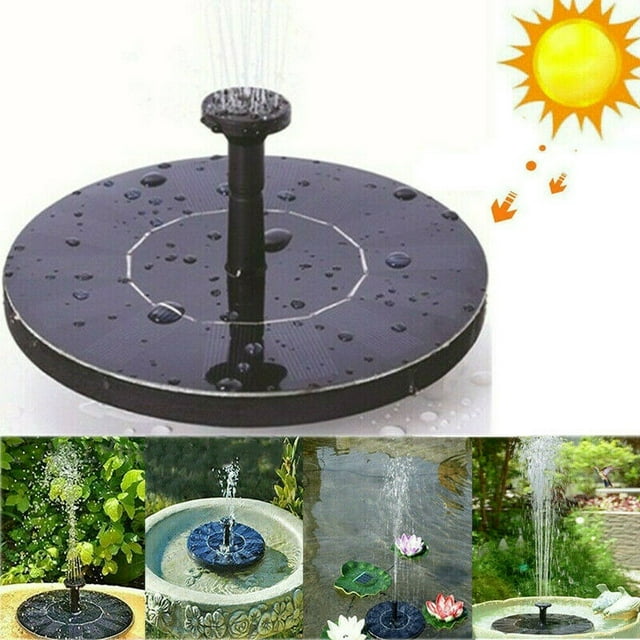 Solar Fountain Water Pump Small Solar Powered Outdoor Water Pump for Pond Pool Garden Fish Tank( Black)