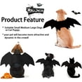 thumbnail image 4 of Halloween Dog Costume Pet Bat Wings for Adjustable Funny Cat Bat Wings Party Outfit Cosplay Apparel, 4 of 7