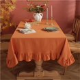 thumbnail image 1 of Retro Ruffle Tablecloth Cotton Washable Table Cover Tablecloths for Rectangle Table Baby Shower Kitchen Party Wedding Decor, 1 of 4