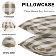 thumbnail image 5 of Brown White Buffalo Check Throw Pillow Covers 24x24 Inch Set of 2, Farmhouse Plaid Modern Geometric Waterproof Outdoor Pillow Covers, Decorative Cushion Pillowcases for Couch, Sofa, Bed, Patio, 5 of 9