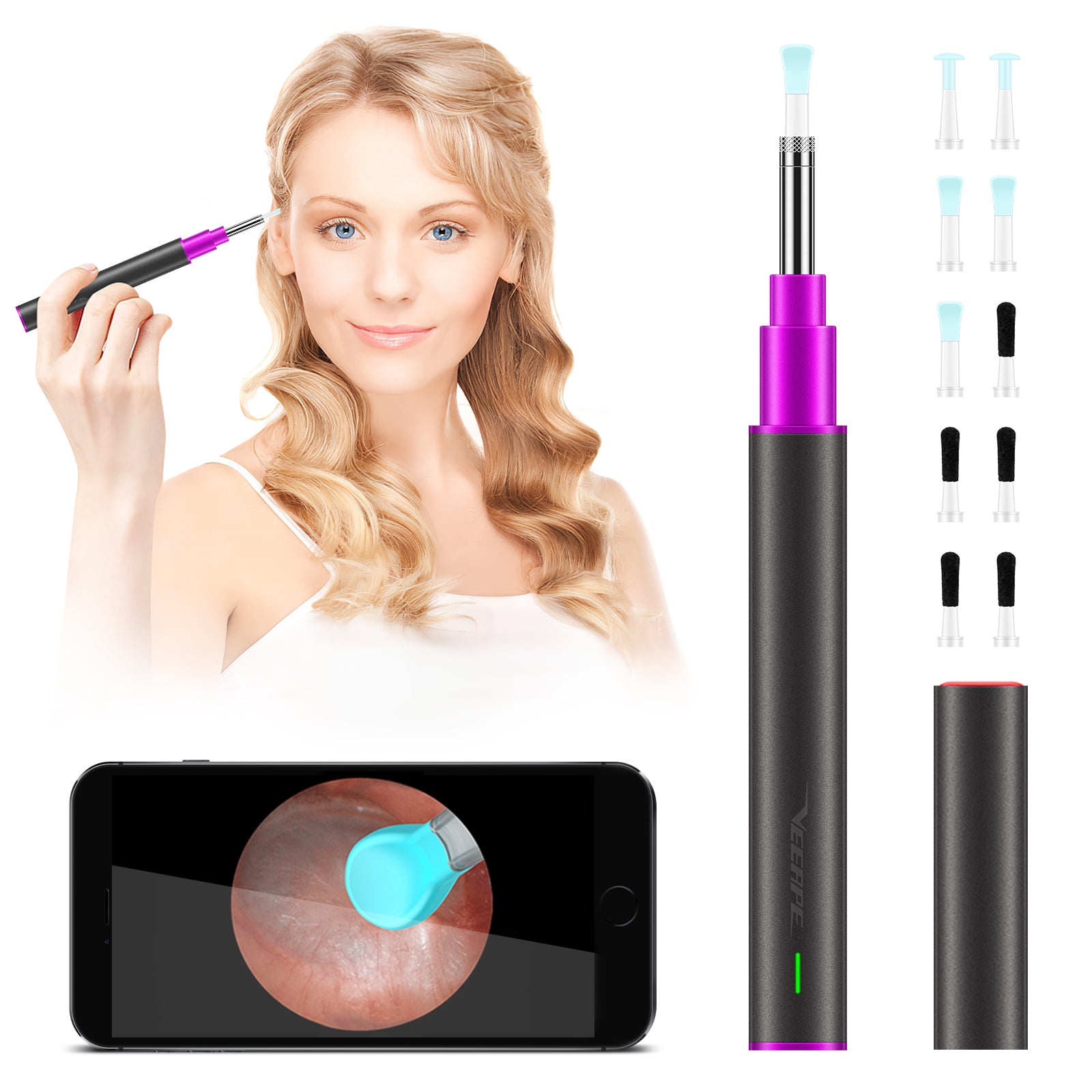 Ear Wax Removal Endoscope Otoscope, Wireless Ear Cleaner Stick Kit with