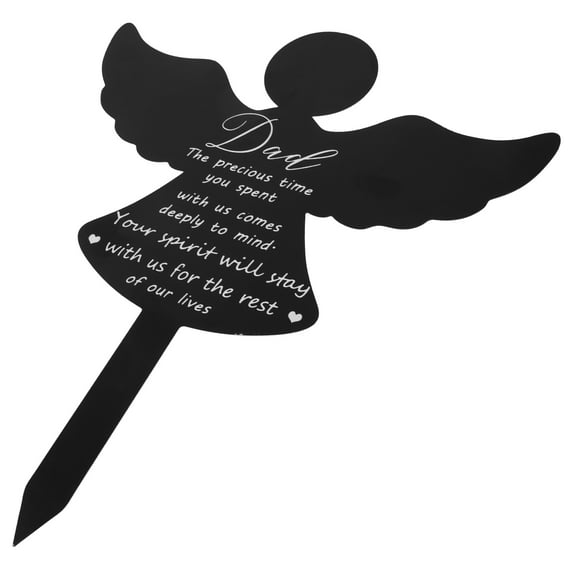 unbranded Memorial Angel Stake Acrylic Memorial Angel Garden Stake Grave Cemetery Stake Decor for Dad