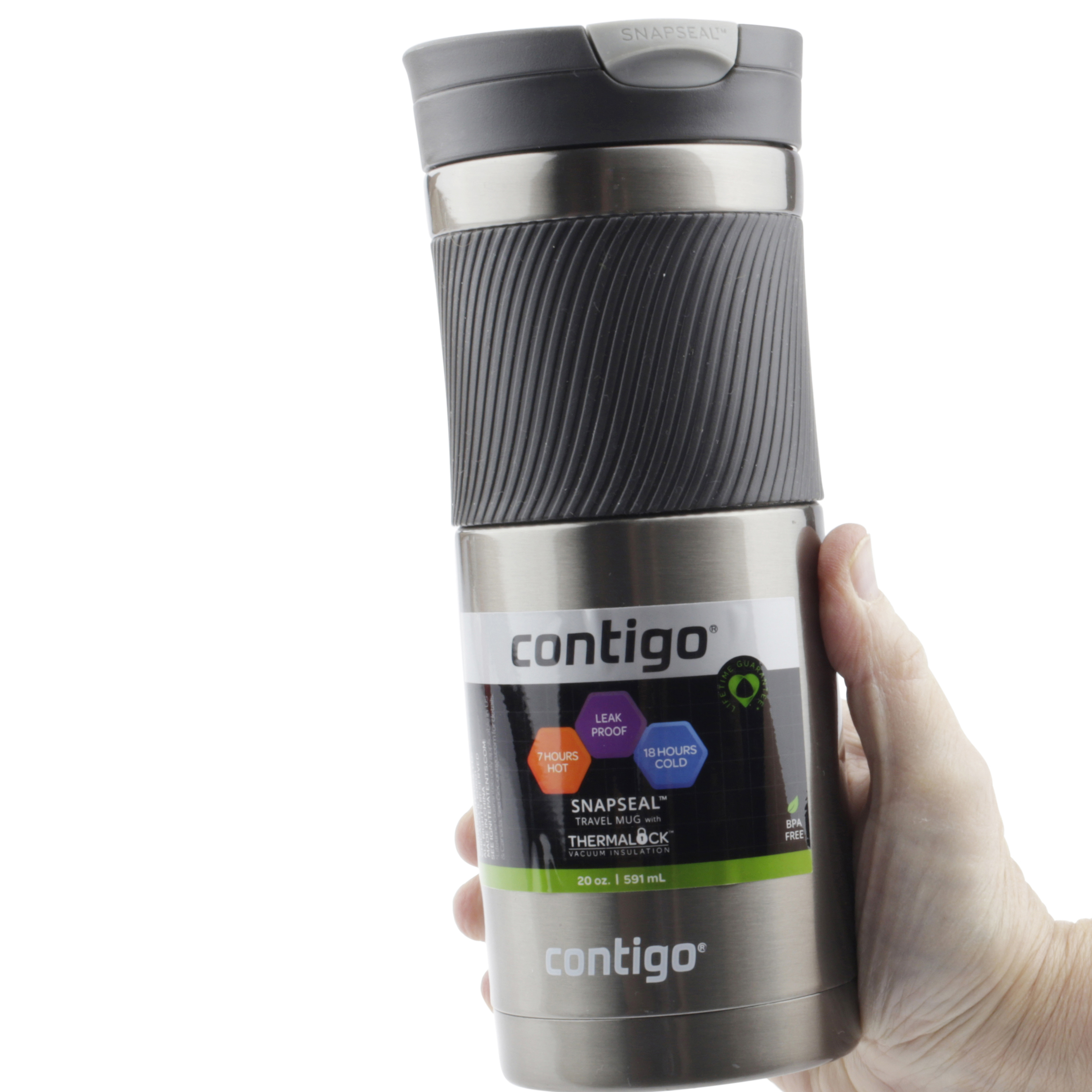 Contigo Byron SnapSeal - Thermal cup - Size 3.15 in - Height 8.1 in - 20 fl.oz - gunmetal - image 3 of 5