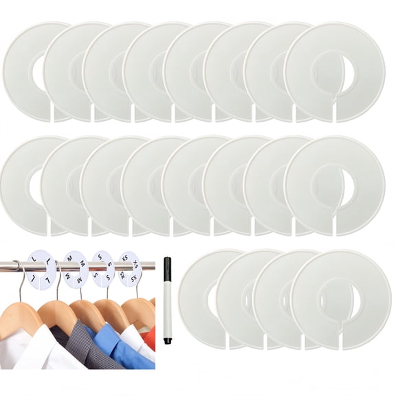 DEKEones Removable Closet Dividers Kit, White Color, 20 Pack for Organizing Storage