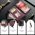thumbnail image 2 of iPhone 14 Pro Wallet Case, with Crossbody Shoulder Strap Hand Wrist Cards Holder Zipper Pocket RFID Blocking Shockproof Flip Cover Stand Snap Closure Phone Case for Apple iPhone 14 Pro, Winered, 2 of 9
