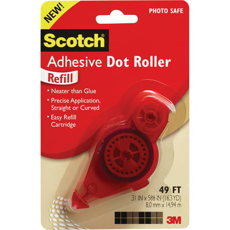Scotch, MMM6055R, Adhesive Dot Roller Refill, 1 Each,