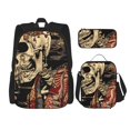 thumbnail image 1 of Balery Gothic Eastern Floral Skull Mochila escolar 3 en 1 para niños: mochila resistente con lonchera térmica y estuche para lápices. Mochila escolar para niños y niñas., 1 of 7