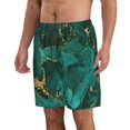 thumbnail image 2 of Balery Green Gold Glitter Traje de Baño Estilo Hawaiano para Hombre, Shorts de Secado Rápido con Bolsillos-3X-Large, 2 of 6