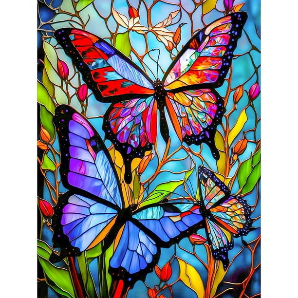Diamond Painting 5D DIY Full Round Drill Kit Vitral Mariposa (sz4275)