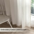 thumbnail image 4 of JOOJA 2 Panels Embroidery Boho Linen Window Curtains for Living Room,White 55" W x 84" L, 4 of 6