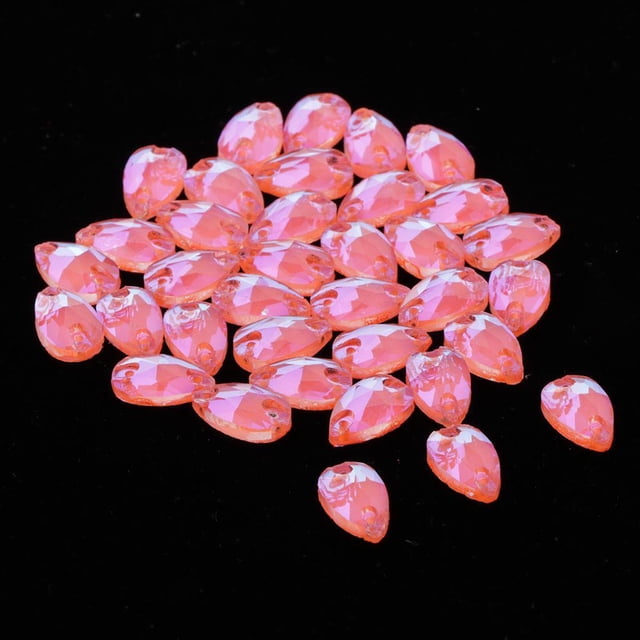 36 piezas de cristal en forma de gota para Coser de imitación Hugo naranja