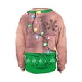 thumbnail image 3 of Faithtur Chandail en Molleton de Noël Unisexe Laid Hommes Femmes Impression Originale Renne Cloche Col Rond, 3 of 5