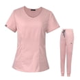 thumbnail image 1 of Conjunto de uniformes de enfermería jinwen para el cuidado de mascotas rosa, 1 of 8