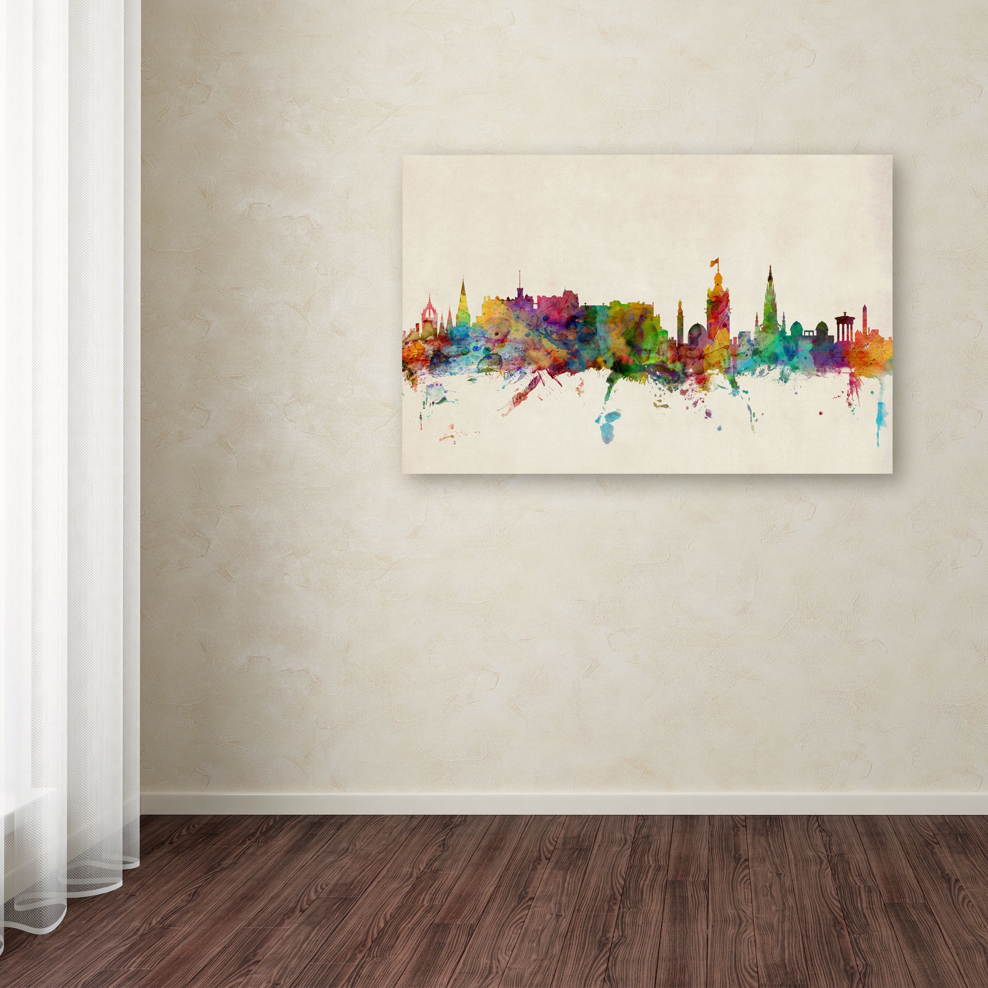 Trademark Fine Art "Edinburgh Scotland Skyline III" Canvas Art by Michael Tompsett