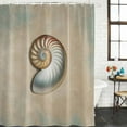 thumbnail image 2 of Ocean Conch Shower Curtain, Waterproof Shower Curtains for Bathroom, Vintage Coastal Underwater Creature Khaki Washable Fabric Bathtub Curtain Set Bath Decor with 12 Hooks Long 72"x84", 2 of 8
