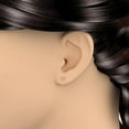 thumbnail image 4 of 1/10 Carat 3-Prong Martini Style Diamond Stud Earrings with Push Back in 10K White Gold - IGI Certified, 4 of 6