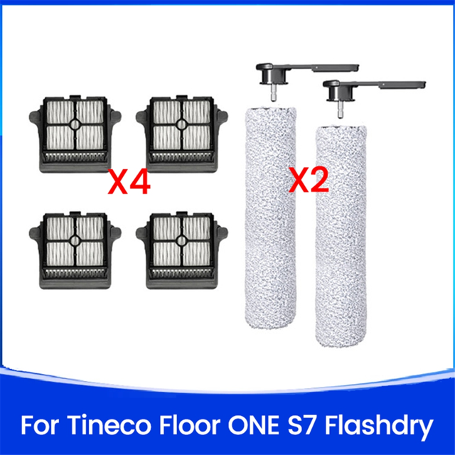 6 Piezas de Repuesto para Aspiradora en Seco y Húmedo Floor One S7 Flashdry, Accesorios, Cepillo Giratorio, Filtro HEPA
