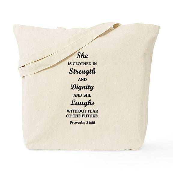 CafePress - PROVERBS 31:25 Tote Bag - Unisex Canvas Tote Bag, Beige, 1-Piece