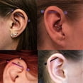 thumbnail image 2 of OUFER 14G Industrial Earrings 4PCS Stainless Steel Industrial Barbell Purple Black Splatter Industrial Piercing Jewelry for Women, 2 of 8
