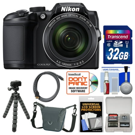 Nikon Coolpix B500 Wi-Fi Digital Camera (Black) with 32GB Card + Case + Flex Tripod + Kit