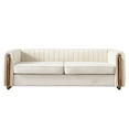 thumbnail image 2 of Chesterfield Velvet Sofa Upholstered Couch with Removable Cushions and Gold Metal Legs, for Living Room Office Apartment, 2 of 12