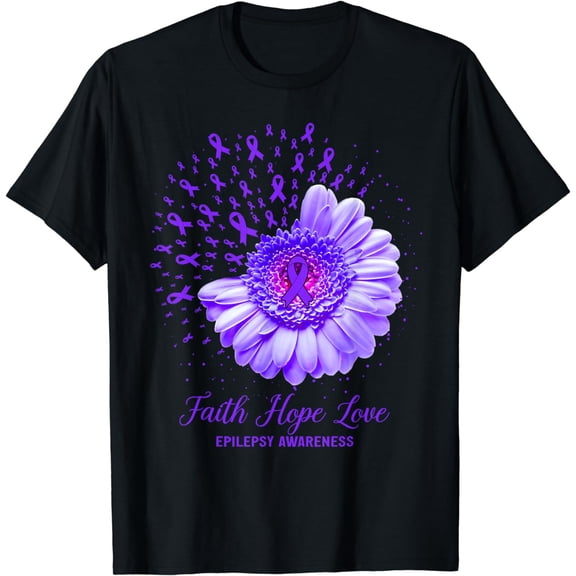 Faith Hope Love Epilepsy Awareness Survivor Fighter T-Shirt