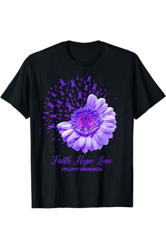 Faith Hope Love Epilepsy Awareness Survivor Fighter T-Shirt