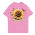 thumbnail image 2 of NAMTYQX Shirts for Women Trendy Summer Crew Neck Graphic Grafisches Short Sleeve Loose Oversized Cute Light Soft Cute Tops for Teen Girls Pink Size L, 2 of 4