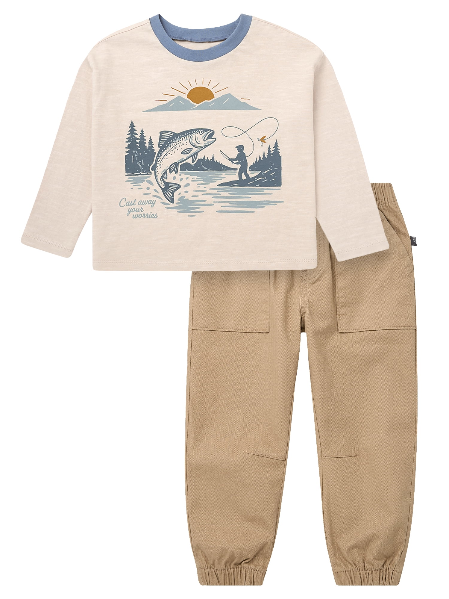 Modern Moments by Gerber Toddler Boy Graphic Tee Top and Joggers Outfit Set, Sizes 12 Months - 5T