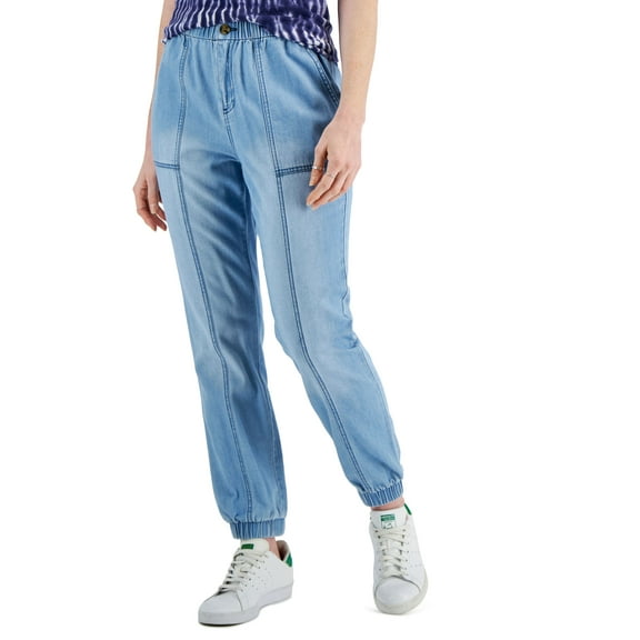 Style & Co Cropped Cotton Utility Pants Chambray S