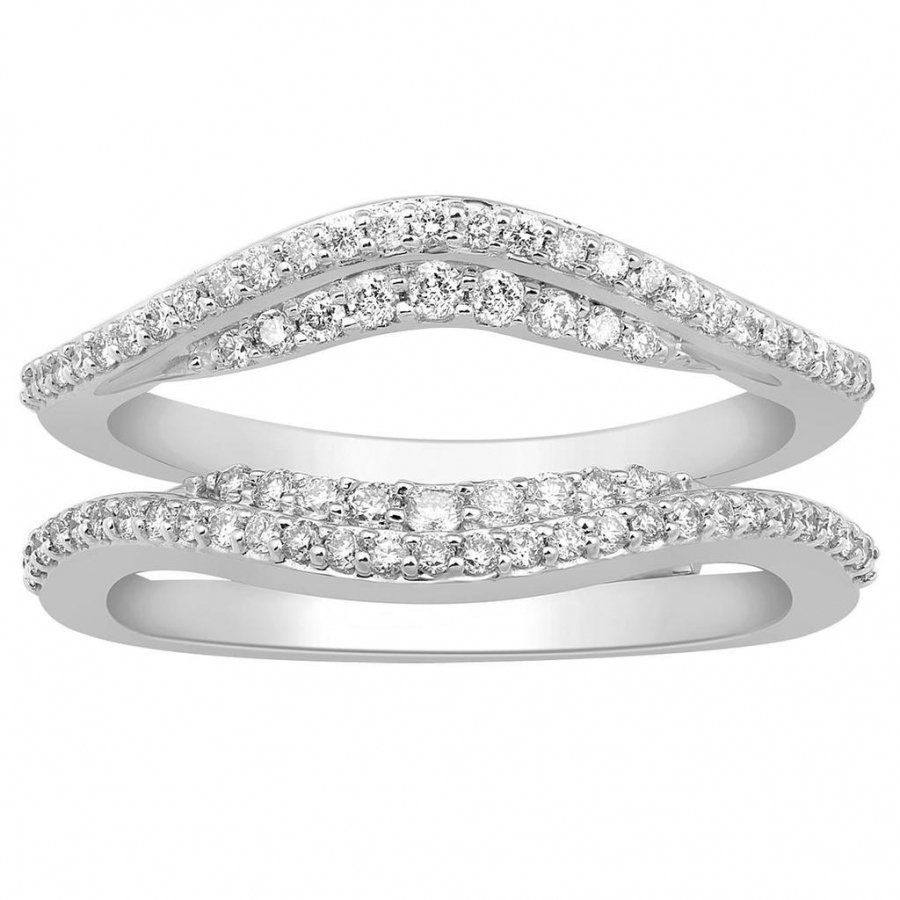 Midwest Jewellery 1/2cttw Diamond Wedding Ring Jacket 14K White Gold