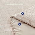 thumbnail image 4 of Juego de fundas de edredón HYMOKEGE Beige Seersucker King Size de 3 piezas, 4 of 5