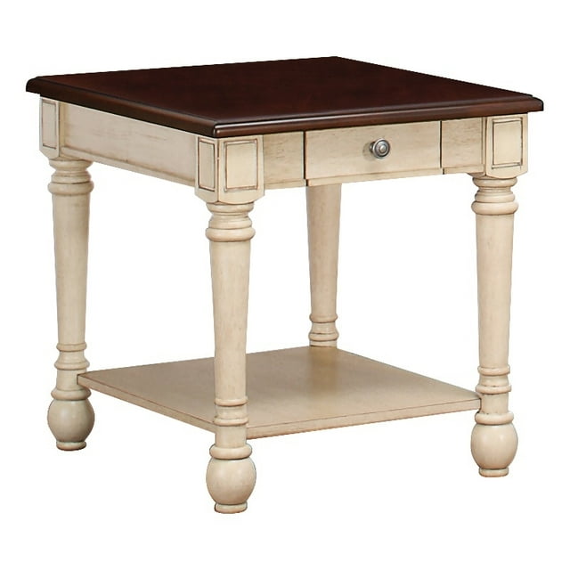 Coaster Table de Fin de Stockage de Bois de Transition avec 1 Tiroir en Cerisier