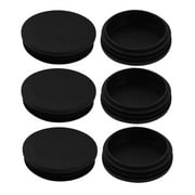 Unique Bargains 6pcs 70mm Diameter Tube Insert Chair Leg Cap Round Black Plastic Tubing Plug