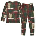 thumbnail image 3 of Boys Pajamas Girls Pajama Red Plaid Christmas Tree and House Cute Comfortable Cotton Two-piece Pajama Set, 3 of 7