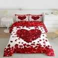 thumbnail image 2 of jejeloiu Cute Cartoon Loves Queen Comforter Set,Flower Heart Bedding Sets,Happy Valentine'S Day Bedding Comforter Set For Girls Teens,Breathable Home Decor Reversible,3 Pieces, 2 of 8