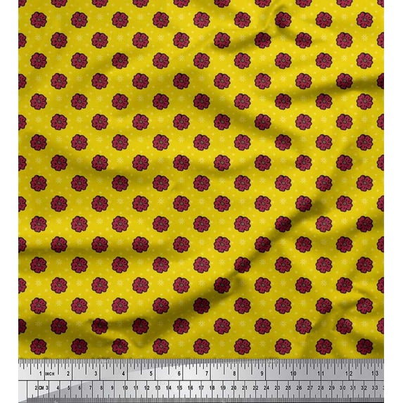 Soimoi Velvet Fabric Artistic Floral Print Fabric by Yard 58 Inch Wide