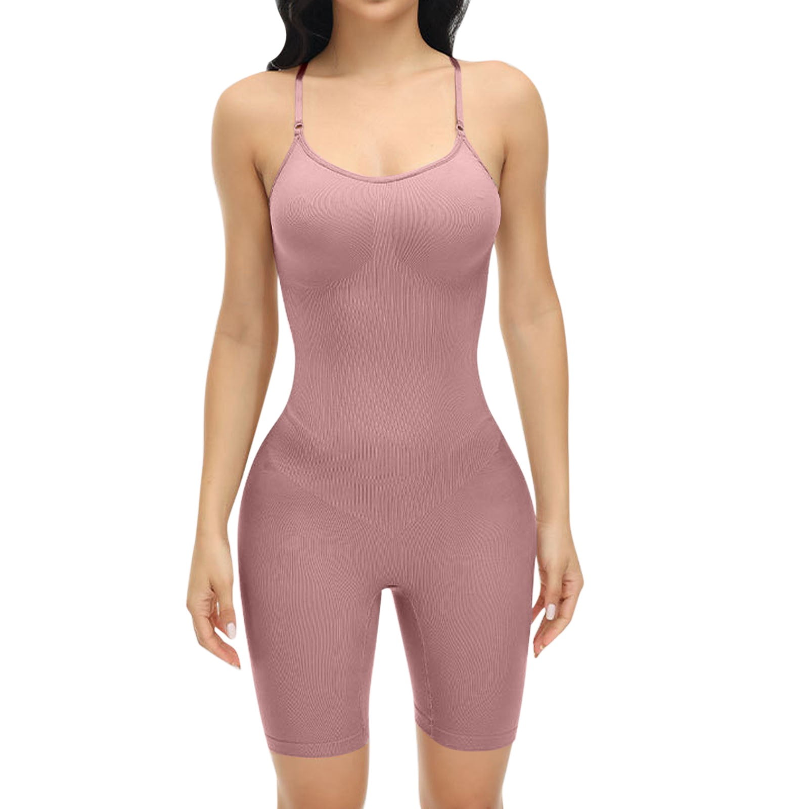 JDEFEG Plus Body Suit Women Solid Suspender Bodysuit High Waist Abdominal  Shaping Button Chest Support Seamless Open Bottom Bodysuit Shape Belly  Polyester,Spandex Pink M 